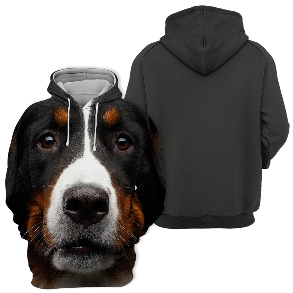 Unisexowy Hoodie dla Psów | Ciekawy Berneński Pies Górski