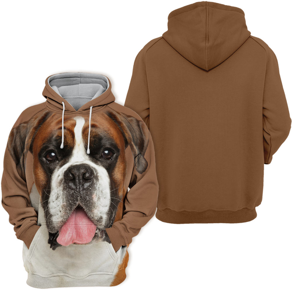 Unisexowy Hoodie dla Psów | Niemiecki Boxer Szczęśliwy