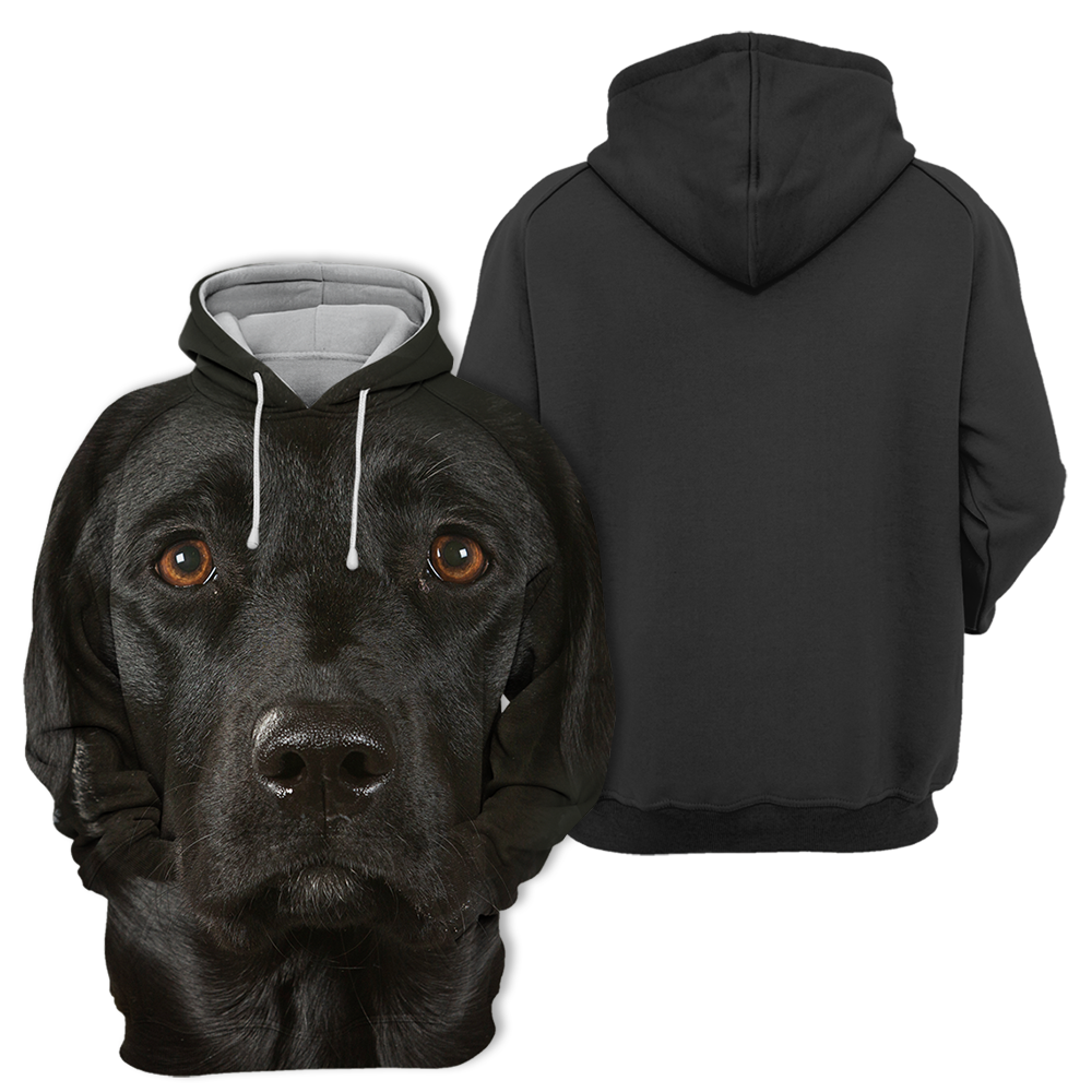 Unisex Honden Hoodie | Labrador Czarny