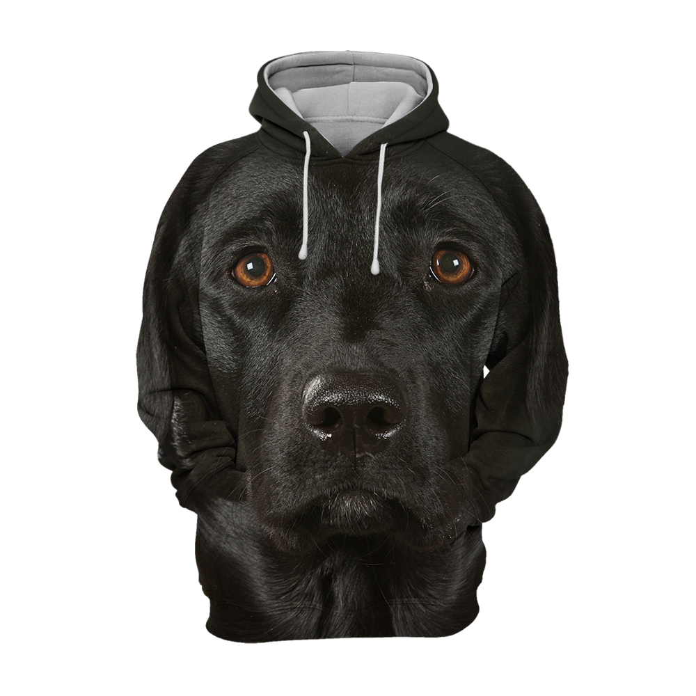 Unisex Honden Hoodie | Labrador Czarny