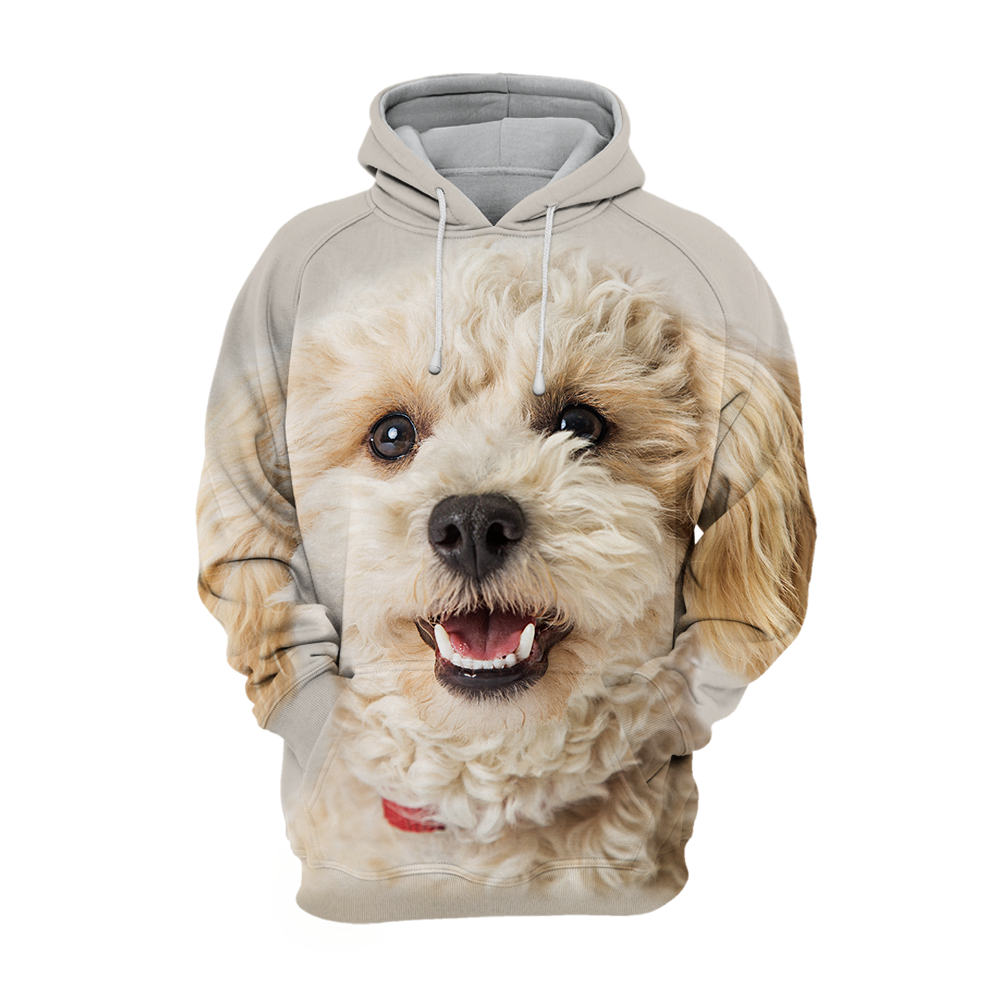 Unisexowy Hoodie dla Psów | Biały Mieszaniec Pudel Uśmiech