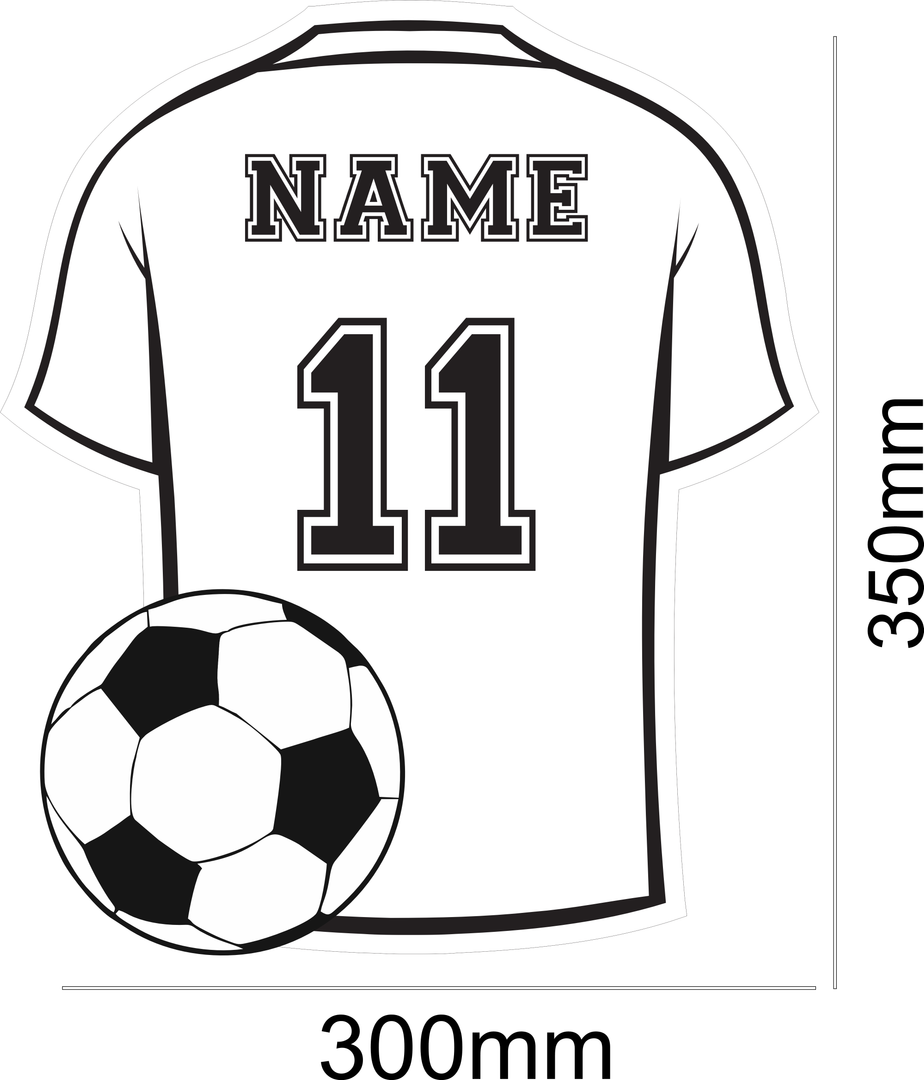 Voetbalshirt Spiegel met Naam en LED-Verlichting – Gepersonaliseerd Cadeau