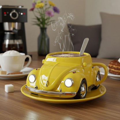 BeetleCup | Beetle Car ceramiczny kubek do kawy – Unikalny kubek do herbaty i kawy 3D w kształcie samochodu