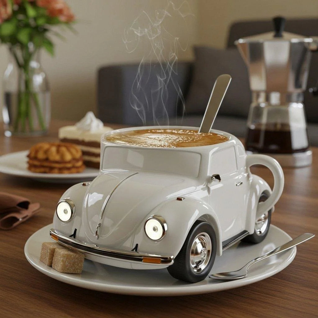 BeetleCup | Beetle Car ceramiczny kubek do kawy – Unikalny kubek do herbaty i kawy 3D w kształcie samochodu