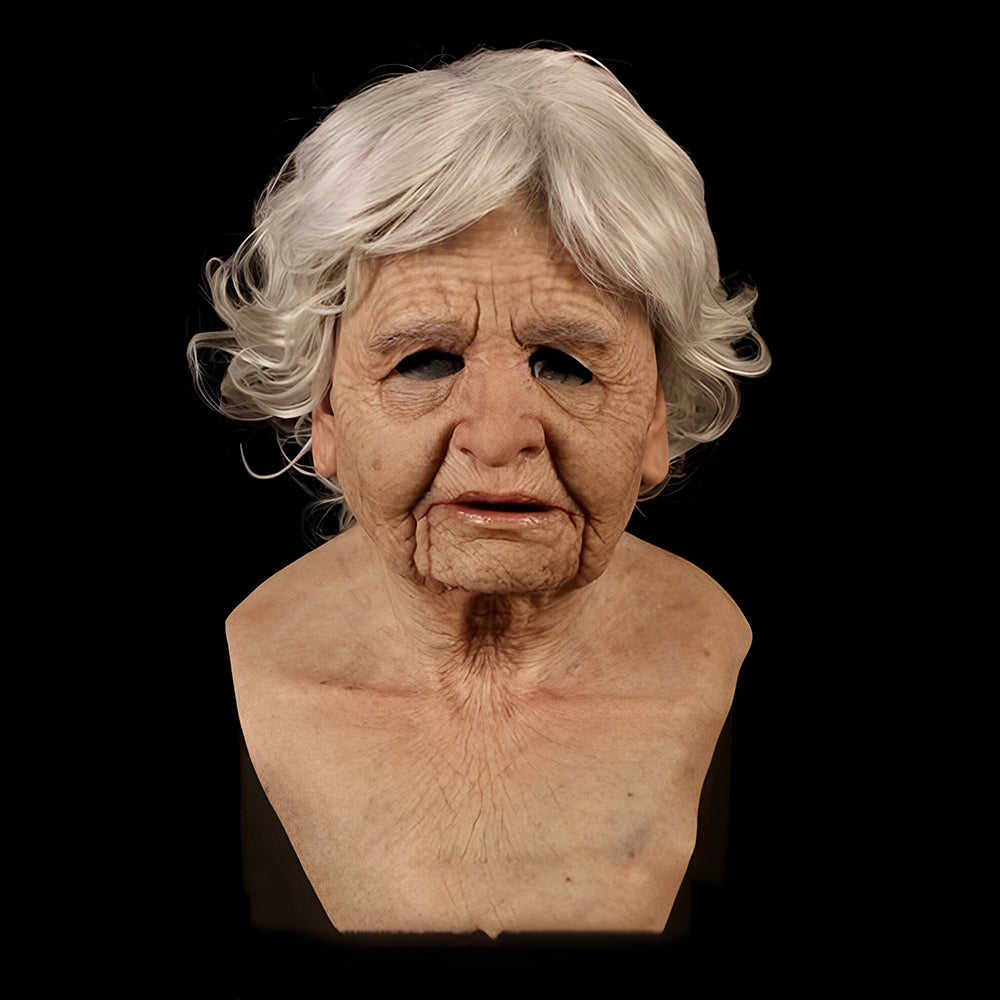 Realistyczna Maska Starego Człowieka – Maska Lateksowa na Halloween i Cosplay z Ruchomą Mundą