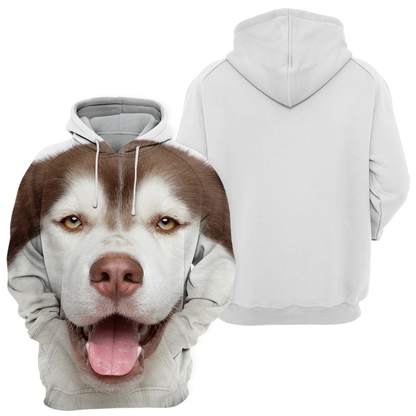 Unisexowy Kaptur Honden | Alaskan Husky Brązowy