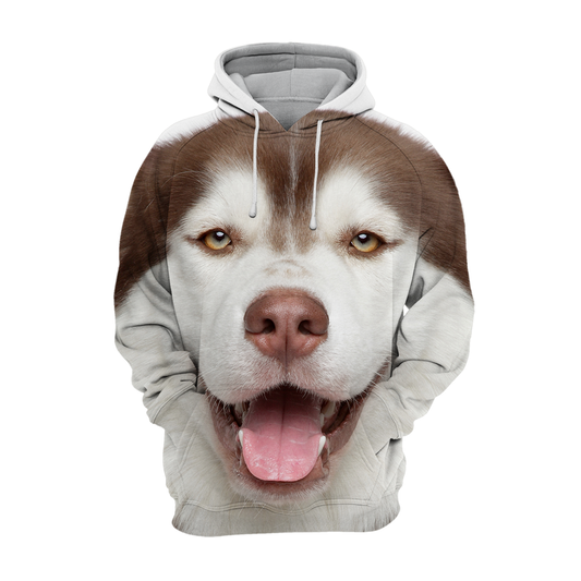 Unisexowy Kaptur Honden | Alaskan Husky Brązowy