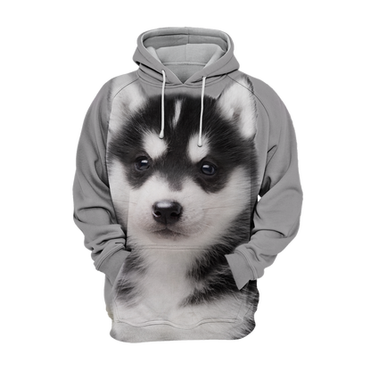 Unisexowy Kaptur Honden | Uroczy Szczeniak Alaskan Husky