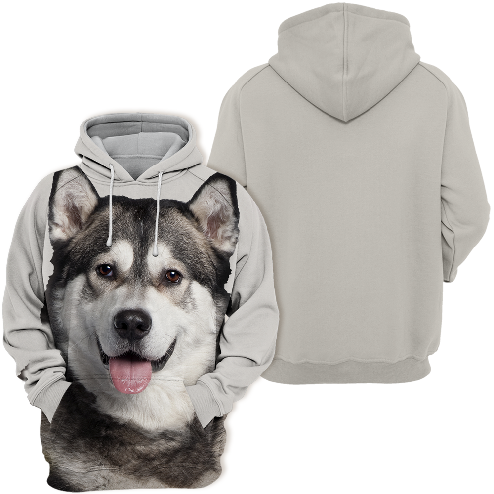 Uniseksowy Kaptur dla Psów | Alaskan Malamute Husky Szczęśliwy