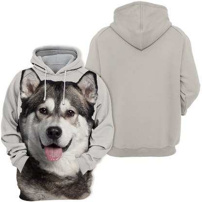 Uniseksowy Kaptur dla Psów | Alaskan Malamute Husky Szczęśliwy