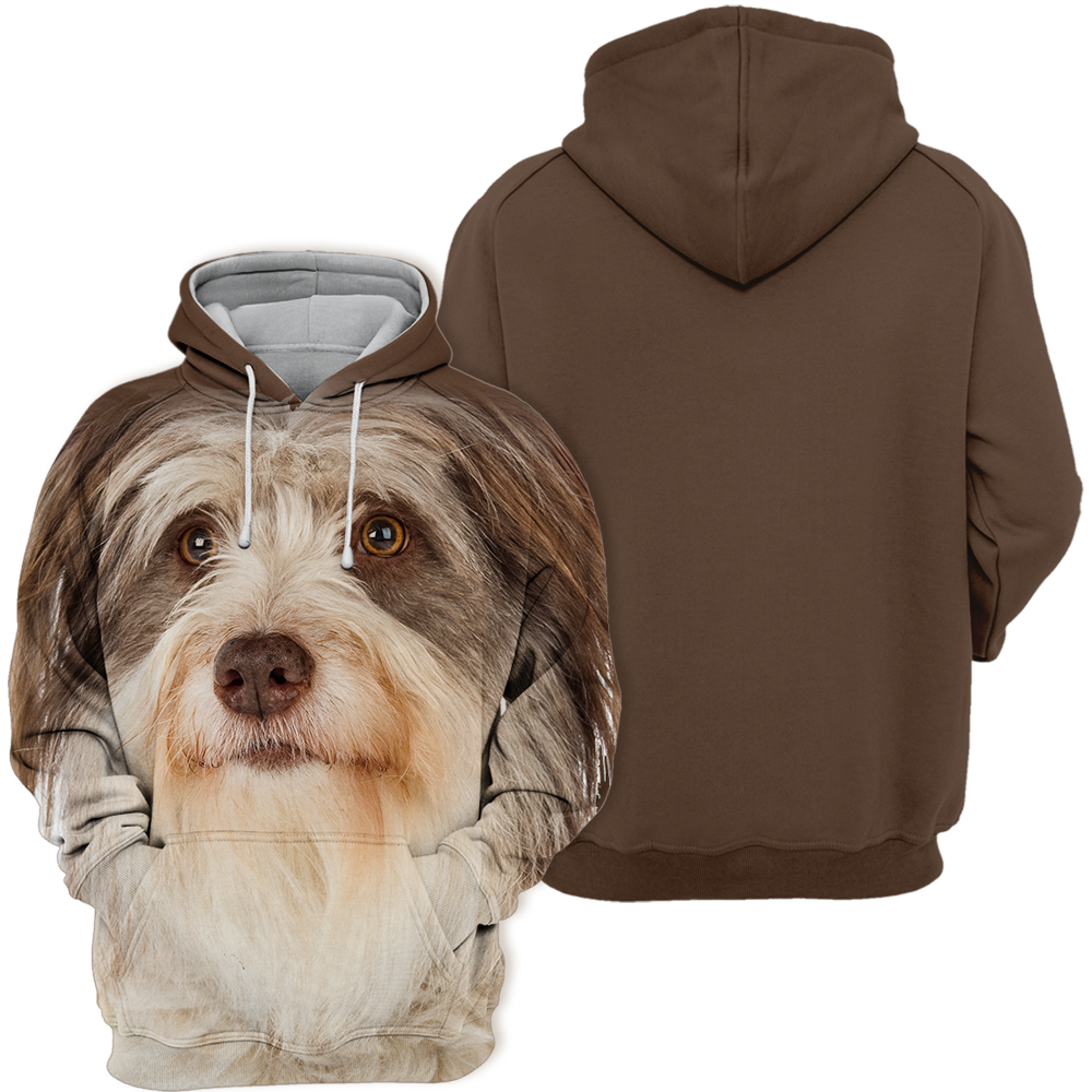 Unisexowy Kaptur dla Psów | Bearded Collie Patrzący w Górę
