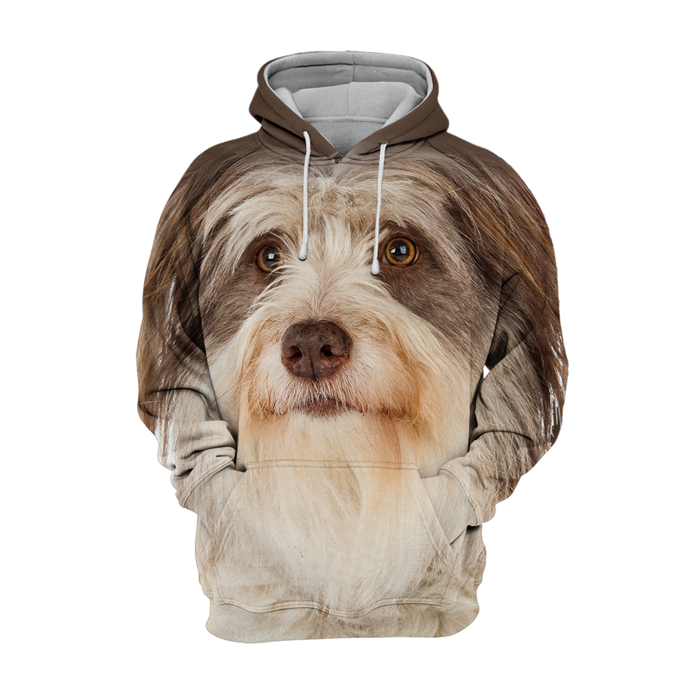 Unisexowy Kaptur dla Psów | Bearded Collie Patrzący w Górę