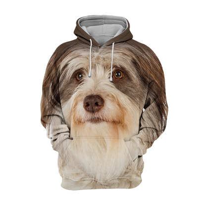 Unisexowy Kaptur dla Psów | Bearded Collie Patrzący w Górę