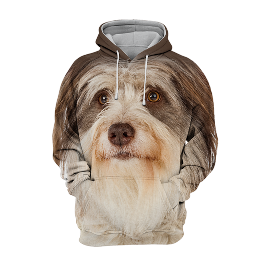 Unisexowy Kaptur dla Psów | Bearded Collie Patrzący w Górę