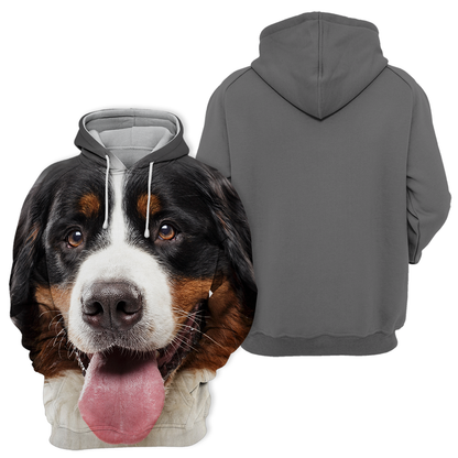 Unisex Hoodie dla Psów | Uroczy Berneński Pies Górski