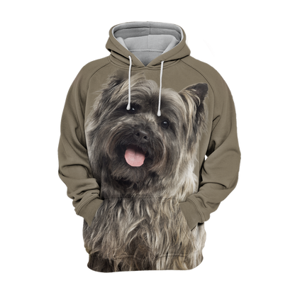 Unisexowy Hoodie dla Psów | Cairn Terrier Szary Uśmiech