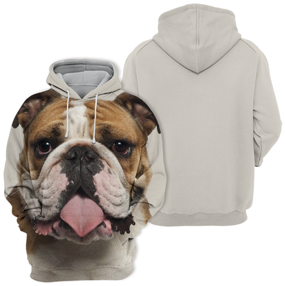 Unisexowy Kaptur dla Psów | Angielski Bulldog Twarz Pitbulla