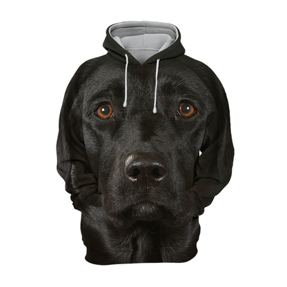 Unisex Honden Hoodie | Labrador Czarny