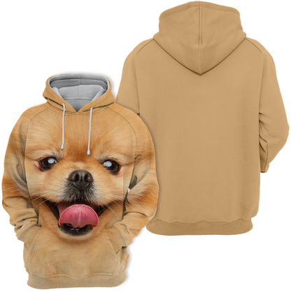 Unisexowy Hoodie dla Psów | Pomeranian Spitz Szczęśliwy