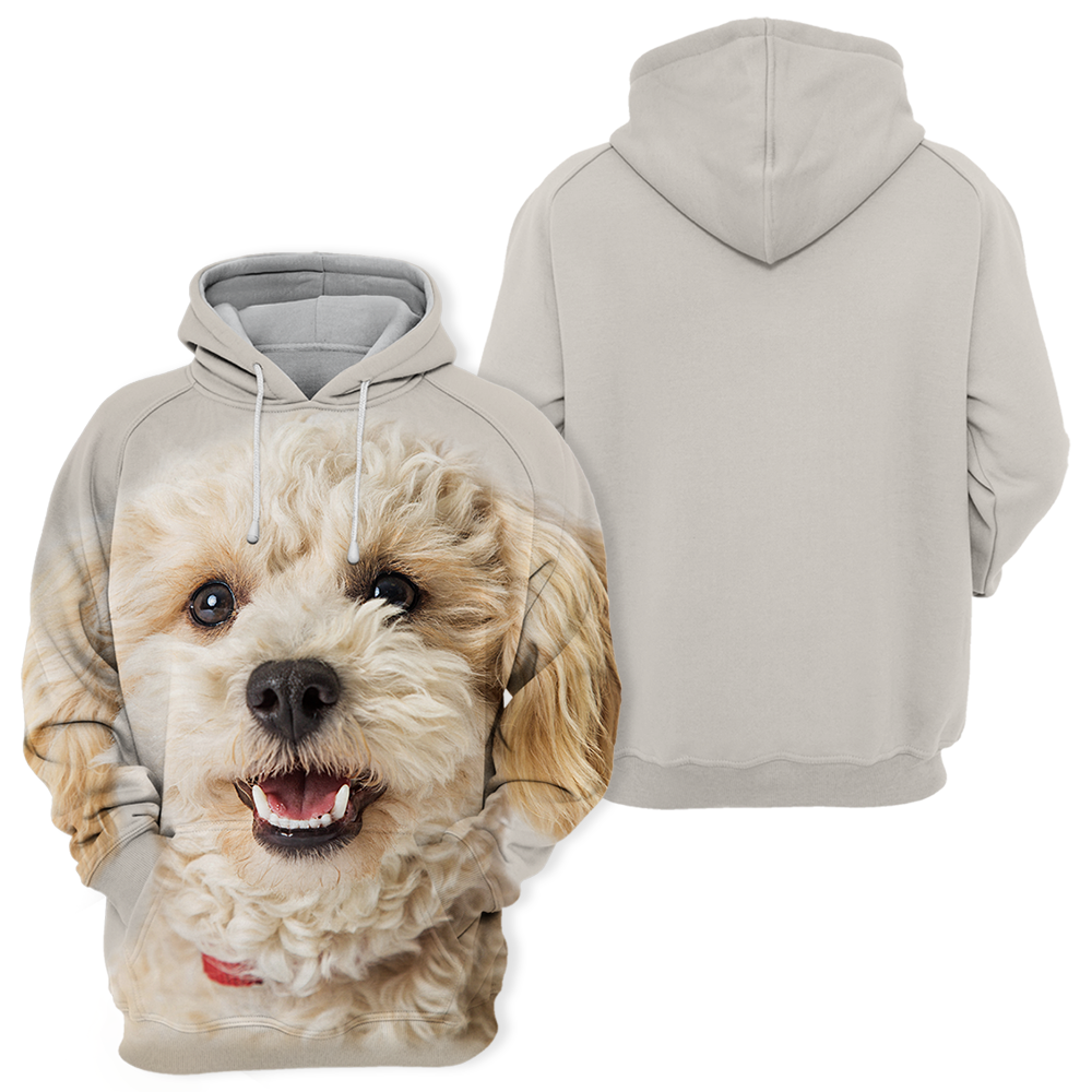 Unisexowy Hoodie dla Psów | Biały Mieszaniec Pudel Uśmiech