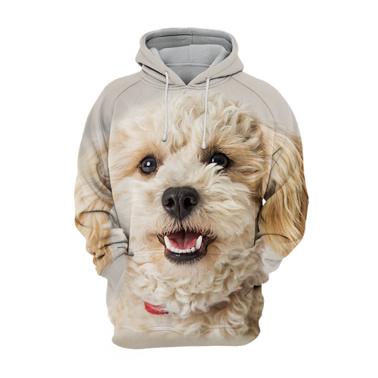 Unisexowy Hoodie dla Psów | Biały Mieszaniec Pudel Uśmiech