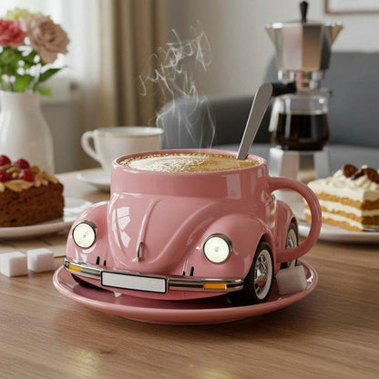 BeetleCup | Beetle Car ceramiczny kubek do kawy – Unikalny kubek do herbaty i kawy 3D w kształcie samochodu