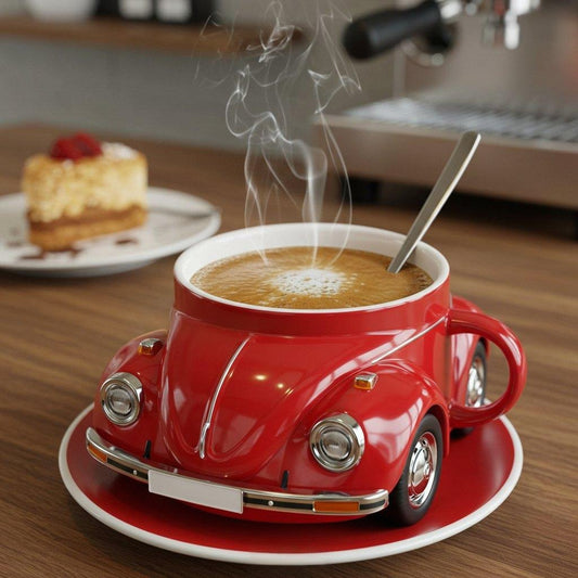 BeetleCup | Beetle Car ceramiczny kubek do kawy – Unikalny kubek do herbaty i kawy 3D w kształcie samochodu