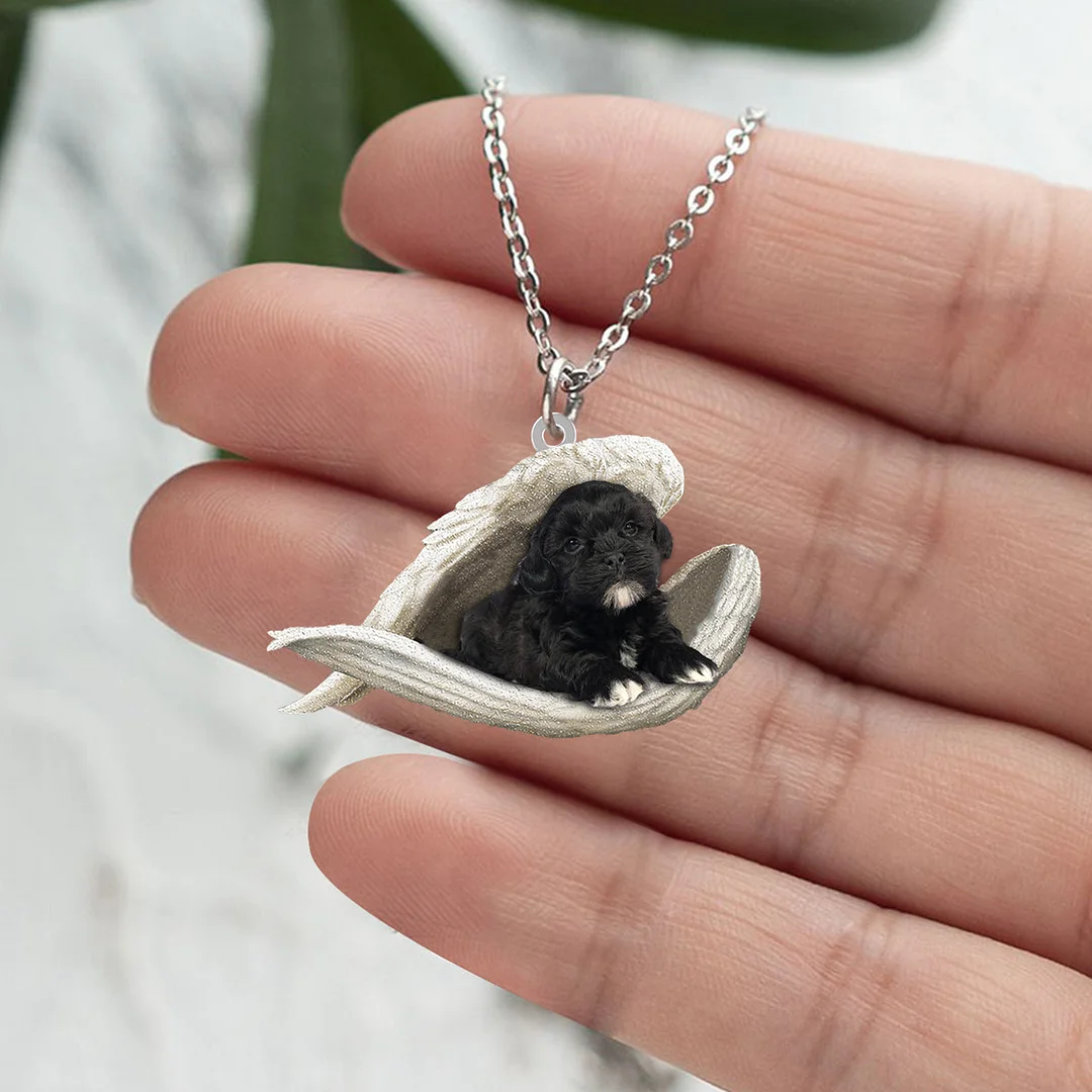 Prawdziwa Miłość | Śpiący Czarny Shih Tzu Naszyjnik