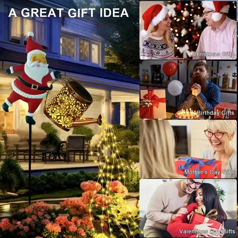 🎁Wyprzedaż Świąteczna 50% ZNIŻKI🎅✨Słoneczna Lampa Ogrodowa Świętego Mikołaja z Wbijanym Stojakiem